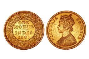 India, British India, Victoria Empress, 1881, Gold Mohur, 11.66grms, Minted in Calcutta, Mintage 22,647 coins,...