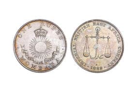 Mombasa, Imperial British East Africa Company (1887-1895), Silver(.917) Rupee, 11.6grms, 1888, Minted at Birmingham,...