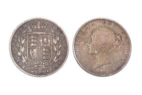 United Kingdom, Victoria (1837-1901), Silver 1/2 Crown, 13.70grms, 1845, Obv. Young uncrowned portrait ('Young Head')...