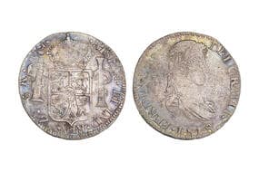 State of Zacatecas, Ferdinand VII, Silver 8 Reales, 25.60grms, 1881, Obv. Draped laureate bust right with legend...