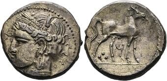 The Carthaginians in Italy, Sicily, Sardinia and North Africa Libyan revolt. Shekel, uncertain mint in North Africa...