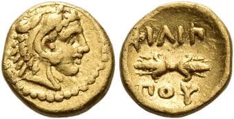 Kingdom of Macedonia. Philip II, 359 – 336 and posthumous issues Eight stater, Pella circa 340-328, AV 8 mm, 1.05 g....