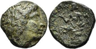 Thessaly, Phaloria Trichalkon (?) late III century BC, Æ 18 mm, 4.86 g. Laureate head of Apollo r. Rev. Artemis,...