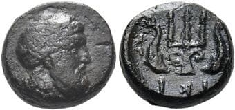 Islands off Thessaly, Icus Chalkous circa IV century BC, Æ 13 mm, 2.53 g. Bearded and wreathed head of Poseidon r. ...