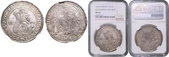HOUSE OF HABSBURG FERDINAND I (1526 - 1564) 1 Thaler, 1558, Jáchymov, Dav 8047 NGC MS 62 | Mimořádný...