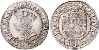 HOUSE OF HABSBURG FERDINAND I (1526 - 1564) Pfundner, 1527, Linz, 5,8g, MzA 10 about EF | about EF FERDINAND I....