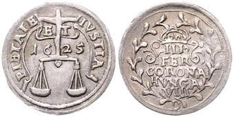 HOUSE OF HABSBURG FERDINAND III (1637 - 1657) Silver jeton Coronation of Ferdinand III as Hungarian King in Sopron 8....