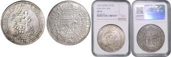 HOUSE OF HABSBURG LEOPOLD I (1657 - 1705) 1 Thaler, 1701, Hall, Dav 1003 NGC MS 63 LEOPOLD I. (1657 - 1705) 1...