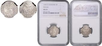 HOUSE OF HABSBURG LEOPOLD I (1657 - 1705) 3 Kreuzer, 1698, G E Praha, Hal 1425 NGC MS 63 LEOPOLD I. (1657 - 1705)...