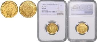 HOUSE OF HABSBURG CHARLES VI (1711 - 1740) 1 Ducat, 1723, KB, Fr 171 NGC MS 63 | Mimořádný exemplář! | Jediný...
