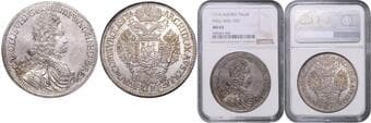 HOUSE OF HABSBURG CHARLES VI (1711 - 1740) 1 Thaler, 1714, Hall, Dav 1051 NGC MS 63 | Mimořádný exemplář! |...