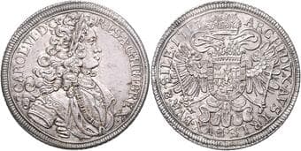 HOUSE OF HABSBURG CHARLES VI (1711 - 1740) 1 Thaler, 1717, Vratislav, 28,66g, Hal 1905 EF | EF KAREL VI. (1711 -...