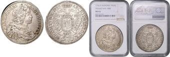 HOUSE OF HABSBURG CHARLES VI (1711 - 1740) 1 Thaler, 1726, Praha, Dav 1084 NGC MS 62 | Mimořádný exemplář! |...