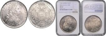 HOUSE OF HABSBURG CHARLES VI (1711 - 1740) 1 Thaler, 1739, Vratislav, Dav 1098 NGC MS 62 | Mimořádný exemplář!...