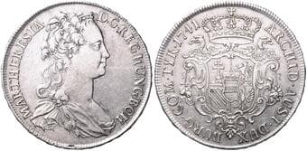 HOUSE OF HABSBURG MARIA THERESA (1740 - 1780) 1 Thaler, 1741, Wien, 28,58g, Früh 74 about EF | about EF , vlasové...