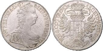 HOUSE OF HABSBURG MARIA THERESA (1740 - 1780) 1 Thaler, 1763, Wien, 28,03g, Her 412 EF | EF , vlasové rysky |...