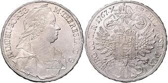 HOUSE OF HABSBURG MARIA THERESA (1740 - 1780) 1 Thaler, 1767, I.C. S.K. Wien, 27,98g, Her 422 EF | EF , vlasové...