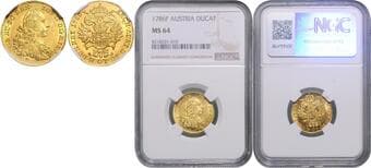 HOUSE OF HABSBURG JOSEPH II (1765 - 1790) 1 Ducat, 1786, F, Früh 1036 NGC MS 64 JOSEF II. (1765 - 1790) 1...