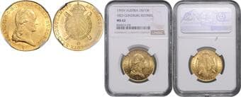 HOUSE OF HABSBURG FRANCIS II / I (1792 - 1806 - 1835) Souverain d´or (re-mintage from the year 1823), 1793/1823, V,...