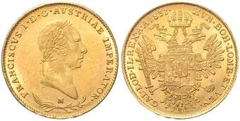 HOUSE OF HABSBURG FRANCIS II / I (1792 - 1806 - 1835) 1/2 Sovrano, 1831, M, 5,66g, Früh 600 about UNC | about UNC ...