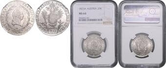 HOUSE OF HABSBURG FRANCIS II / I (1792 - 1806 - 1835) 20 Kreuzer, 1823, A, Früh 342 NGC MS 64 FRANTIŠEK II. /...