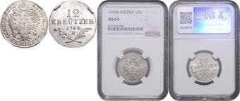 HOUSE OF HABSBURG FRANCIS II / I (1792 - 1806 - 1835) 12 Kreutzer, 1795, B, Früh 1805 UNC | UNC FRANTIŠEK II....