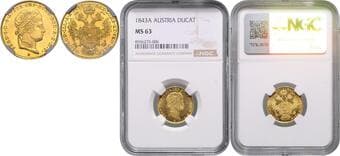 HOUSE OF HABSBURG FERDINAND V / I (1835 - 1848) 1 Ducat, 1843, A, Früh 733 NGC MS 63 | Mimořádný exemplář! |...