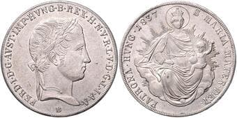 HOUSE OF HABSBURG FERDINAND V / I (1835 - 1848) 1 Thaler, 1837, B, 28,06g, Früh 931 EF | EF FERDINAND V. / I....