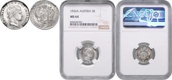 HOUSE OF HABSBURG FERDINAND V / I (1835 - 1848) 5 Kreuzer, 1836, A, Früh 873 NGC MS 65 | Mimořádný exemplář!...