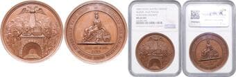HOUSE OF HABSBURG FERDINAND V / I (1835 - 1848) AE Medal Opening of K. K. Northern Railway form Vienna to Prague,...
