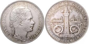 HOUSE OF HABSBURG FRANZ JOSEPH I (1848 - 1916) 2 Thaler Completion of the Construction of the South Austrian Railway...