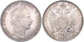 HOUSE OF HABSBURG FRANZ JOSEPH I (1848 - 1916) 1 Thaler, 1864, A, 18,55g, Früh 1418 about UNC | UNC FRANTIŠEK...