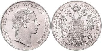 HOUSE OF HABSBURG FRANZ JOSEPH I (1848 - 1916) 1/2 Thaler, 1853, A, 12,97g, Früh 1437 EF | about UNC, vlasové...
