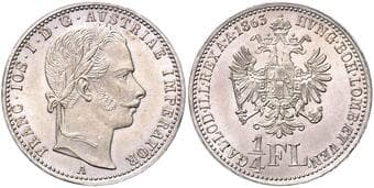 HOUSE OF HABSBURG FRANZ JOSEPH I (1848 - 1916) 1/4 Gulden, 1863, A, 5,31g, Früh 1541 EF | EF FRANTIŠEK JOSEF I....