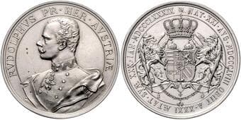 HOUSE OF HABSBURG FRANZ JOSEPH I (1848 - 1916) Silver Medal To commemorate the Death of Crown Prince Archduke Rudolf,...