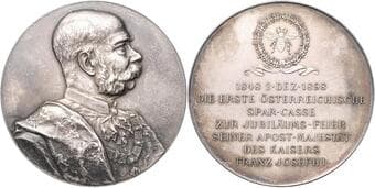 HOUSE OF HABSBURG FRANZ JOSEPH I (1848 - 1916) Silver Medal 50th Anniversary of the Reign of Franz Joseph I, donated...
