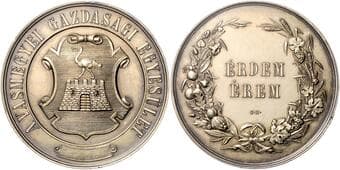 HOUSE OF HABSBURG FRANZ JOSEPH I (1848 - 1916) Silver Medal for Merit, Vas County Agricultural and Economic...