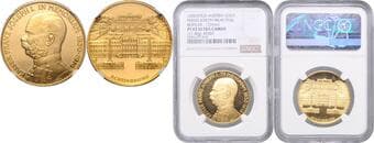 HOUSE OF HABSBURG FRANZ JOSEPH I (1848 - 1916) Gold Medal - 5 Ducats, Commemorative Medal Franz Joseph I, b. l. ,...
