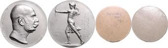 HOUSE OF HABSBURG FRANZ JOSEPH I (1848 - 1916) AE silver-plated medal State Award, 1st International Hunting...