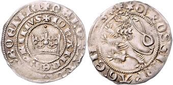 BOHEMIA JOHN OF LUXEMBOURG (1310 - 1346) Prague Groschen John of Luxembourg (1310 - 1346) - variant, b. l., 3,84g,...