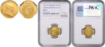 BOHEMIA - COINAGE OF CZECH NOBLE FAMILIES AND CHURCH JOHANN I OF SCHWARZENBERG (1782 - 1789) 1 Ducat Johann I Nepomuk...