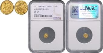 GERMAN STATES NUREMBERG 1/16 Ducat Nuremberg, (1700), Fr 1895 NGC MS 67 NORIMBERK 1/16 Dukát Norimberk, (1700),...