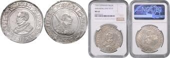 GERMAN STATES SAXONY-ERNESTINE LINE ANNABERG 1 Thaler John Frederick I and Georg (1532 - 1539), 1534, Dav 9719 NGC...