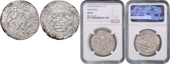 GERMAN STATES SAXONY-ERNESTINE LINE ANNABERG 1/2 Thaler Maurice, Elector of Saxony (1547 - 1553), 1549, Kei/Kan 13 ...