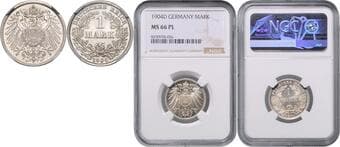 GERMAN STATES SINCE 1871 GERMAN EMPIRE 1 Mark, 1904, D, Jäg 17 NGC MS 66 PL | Mimořádný exemplář! | Jediný...