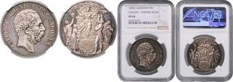 GERMAN STATES SINCE 1871 SAXONY 5 Mark Saxony 800th Anniversary of the House of Wettin, 1899, E, Jäg 123 NGC PF 63...