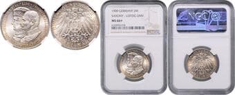 GERMAN STATES SINCE 1871 SAXONY 2 Mark Saxony 500th Anniversary of the Leipzig University, 1909, (E), Jäg 138 NGC...