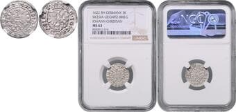 SILESIA - LEGNICA (LIEGNITZ) AND BRZEG (BRIEG) JOHN CHRISTIAN OF BRIEG (1602 - 1639) 3 Kreuzer John Christian of...