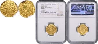 HUNGARY | TRANSYLVANIA SIGISMUND (1387 -1437) Goldgulden Sigismung (1387 - 1437), b. l. , Husz 572 NGC MS 62 ...