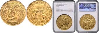 CZECHOSLOVAKIA CZECHOSLOVAK REPUBLIC Gold Medal (10 Ducats) Revival of Kremnitz´ Mining, 1934, Kremnica, 42 mm, Au...